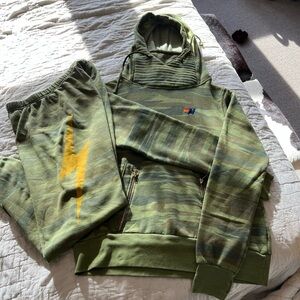 Aviator Nation Camo Ninja Hoodie/Zipper Pockets - lightning bolt pants set